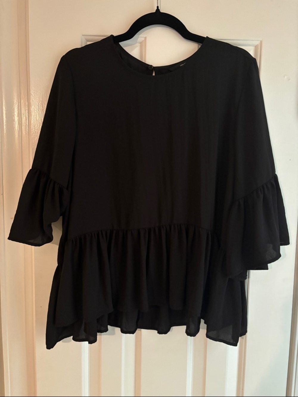 Vero Moda Black Ruffle Tiered Blouse
